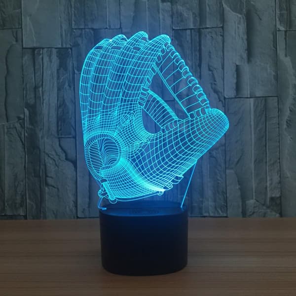 3D Illusjon Flerfarget USB Sovende Nattlys Skrivebordslampe