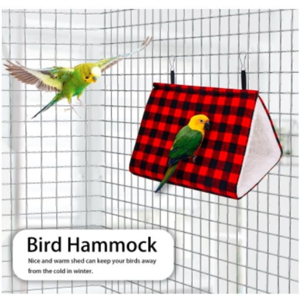 Winter Warm Bird Hanging Hammock House - Buffalo pläd fågel'
