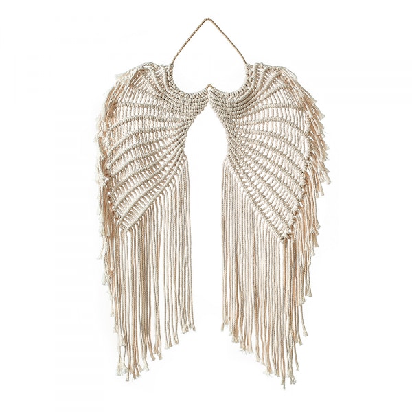 Boho ängelvingar väggdekor elegant vävnad med långa tofsar