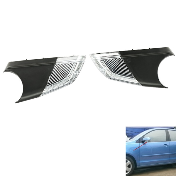 Vänster & Höger Sidospegel Blinkerslampa LED för 05-09 VW Polo MK4