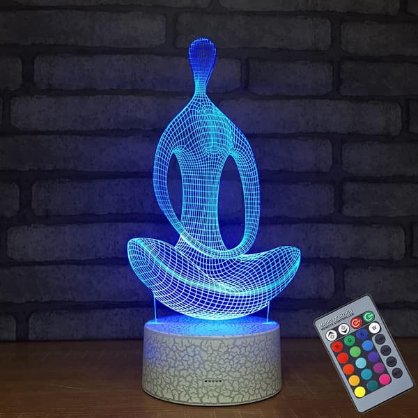 Nattlys for barn, 3D-visualisering 7 farger + 16 fargeendringer Optisk illusjon Led berøringsfølsom lampe