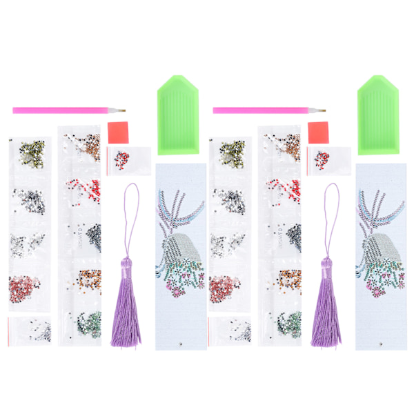 2 sarjan timanttikirjanmerkit 5D DIY-askartelumaalaus Kristalli Fancy Shape Bike Pattern Hanging Craft