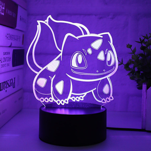 3D-illuusioyövalo, musta USB-kosketus seitsemän väriä, 16 väriä voidaan vaihtaa kaukosäätimellä (3D-lamppu-Q2) Type 10