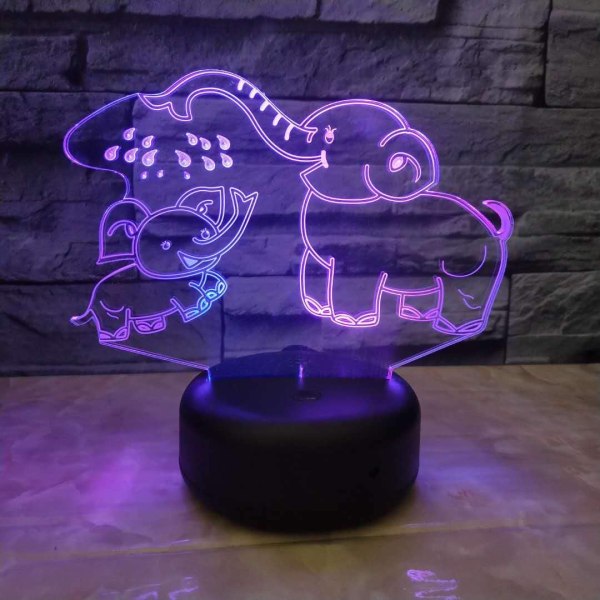 Fisk 3D nattlampa - 3D optisk illusionslampa Mix Colors Ch