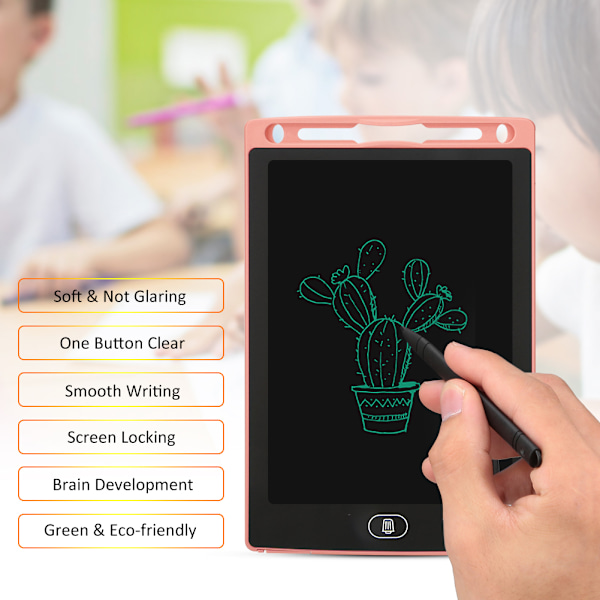 Kannettava LCD-elektroninen kirjoitustaulu Lasten piirustustaulu (10\" Pinkki lukitusnäytöllä)