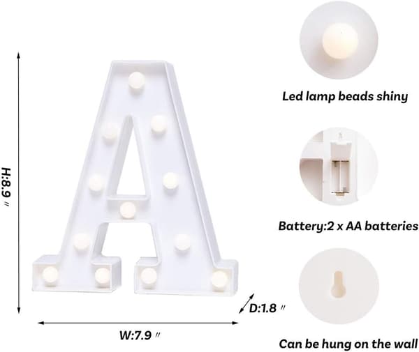 LED-kirjainvalot, aakkosvalokyltti yövalolle kotiin