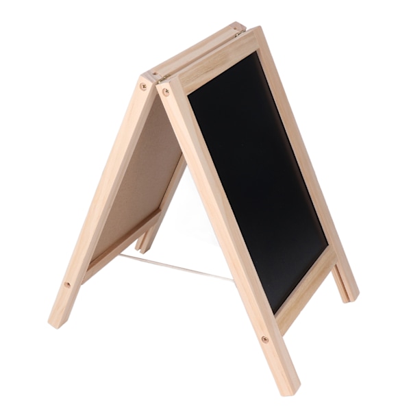 Dubbelsidig Staffli Tavla 19x30cm Polerad Trästruktur Magnetisk Whiteboard Staffli med Fällbart Stativ Krita
