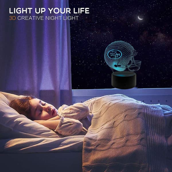 Fodboldhjelm Form 3D LED Optisk Illusion Akryl Natlampe