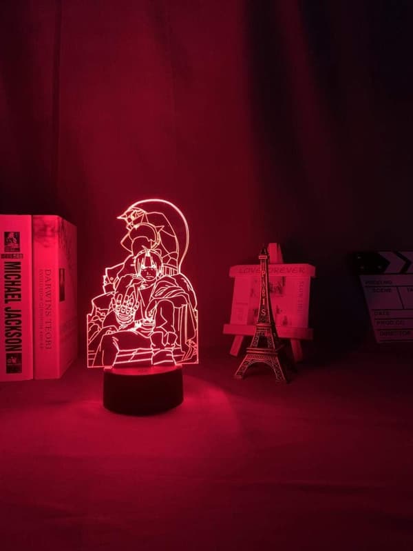 Anime Fullmetal Alchemist lampe Kul 3D-illusjon Nattlys