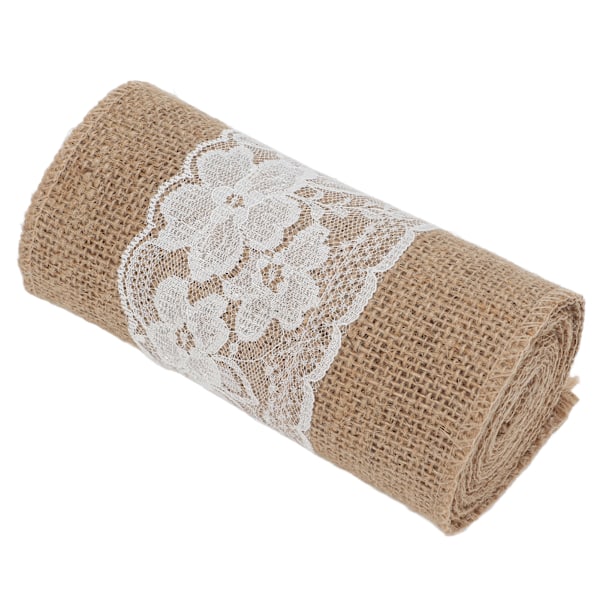 Jutesnöre 15x220cm Utsökt Vacker Jutevävsrulle för DIY Sömnad Broderi Festdekorationer