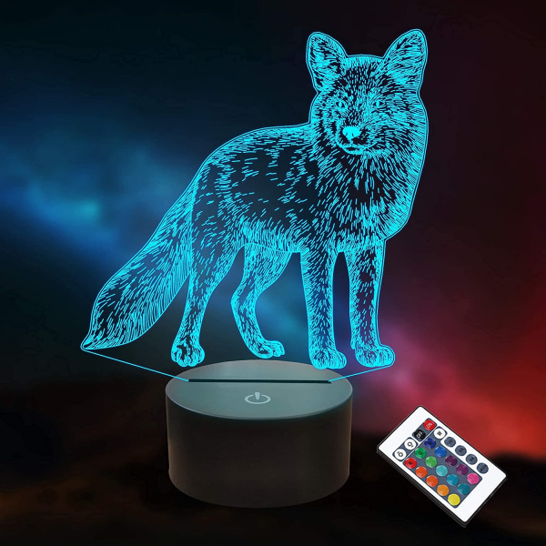 Wolf Gifts for Kids Girls, 3D-lampa Animal LED Illusion Night