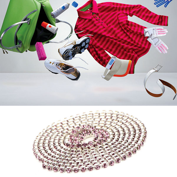 2,8 mm DIY Diamant Mesh Wrap Rulle Blanke Krystal Rhinestones Bånd Dekoration (Lyselilla)