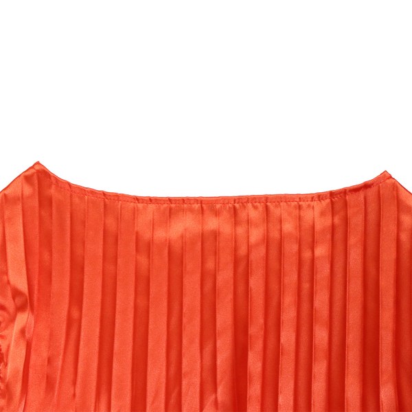 Lyhythihainen korkeavyötäröinen vyöllä varustettu A-linjainen lyhyt mekko (oranssi S)