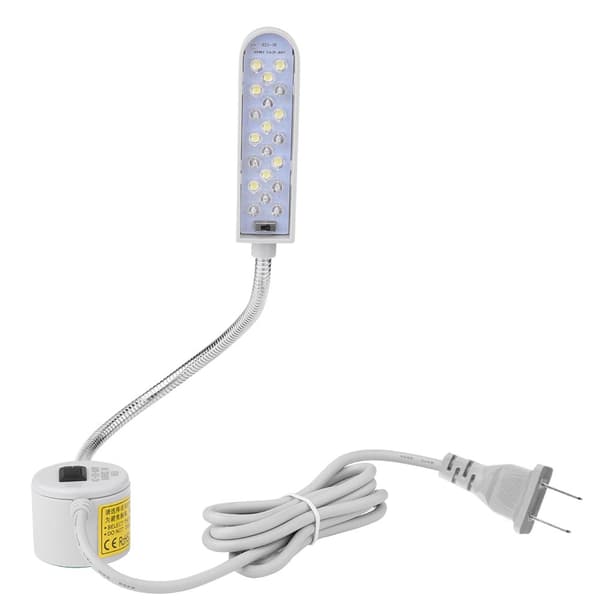 Kaksoisväri 20 LED-lamppu ompelukone magneettisella pohjakytkimellä