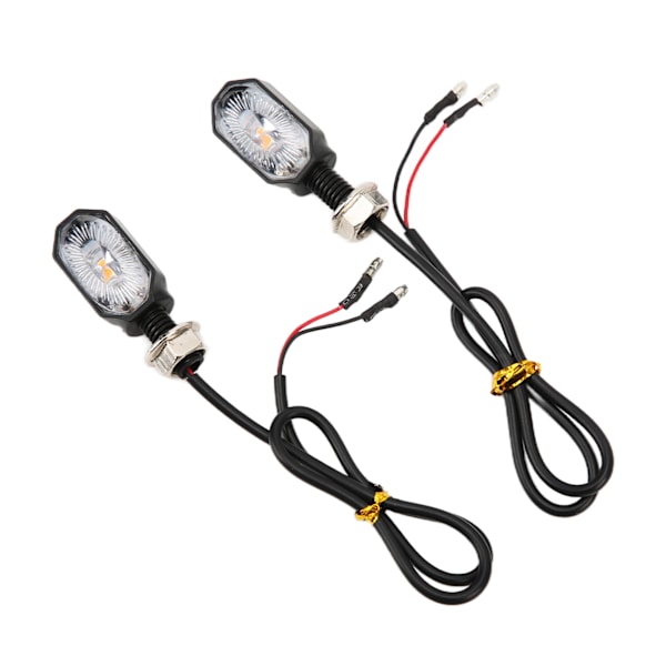 2 stk Universelle Motorsykkel Blinklys 12V Styrelys Mini Oval Lampe for ATV Scooter