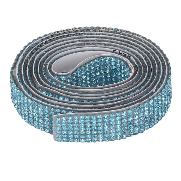 Rhinestone Strip Lake Blue 5yd Längd Självhäftande Bling Kristallband för Fest Bröllop Hem