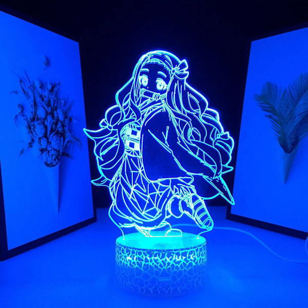 3D Illusionslampe Anime Dem&onSla&yer Figur 3D Natlys til børneværelset