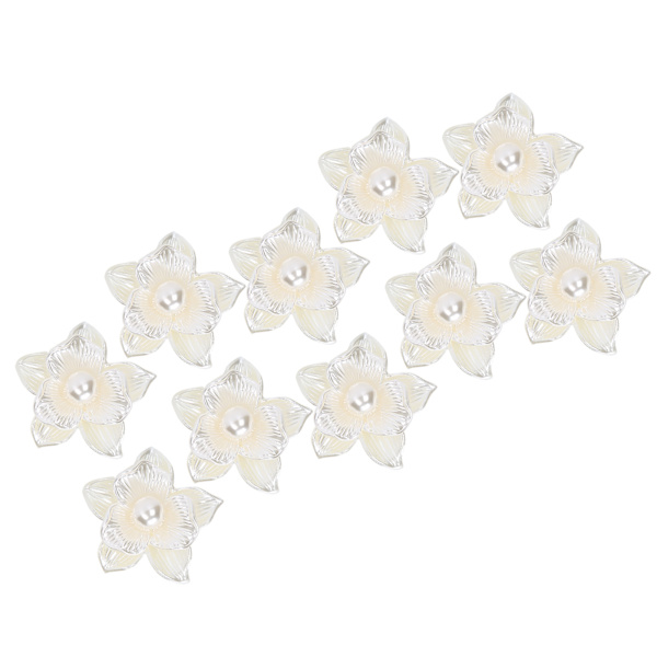 10 st imitationspärla blomma formad knapp DIY hänge bröllop dekoration hår accessoar enkel konstgjord pärla blomma