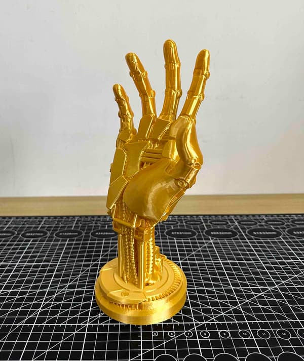 Cyberpunk Mekanisk Håndstand - Universal Gaming Headset og Controller Holder til Skrivebord - Guld Gold 1 Pack