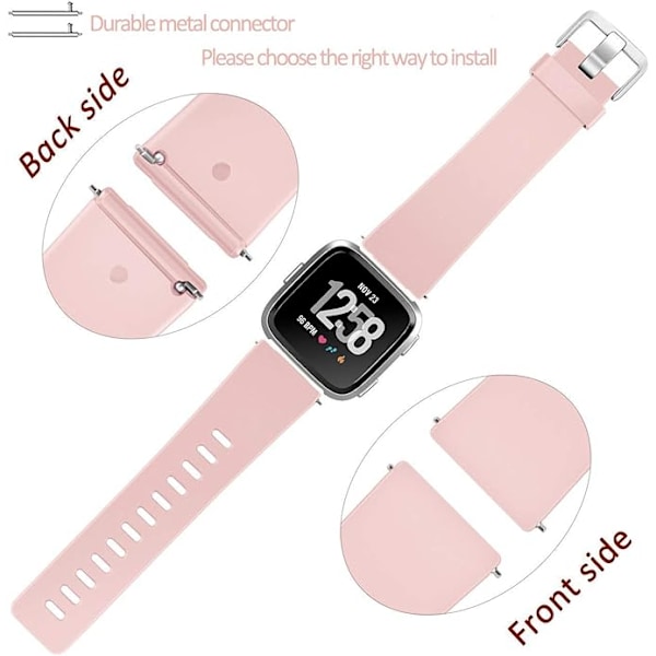 Älykellon ranneke sopii Fitbit versa älykellolle, versa 2 ja versa Lite se -kelloille naisille ja miehille (Pink-S)