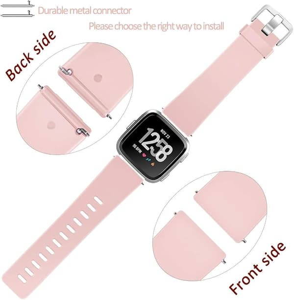 Smartwatch-rem til Fitbit Versa Smartwatch, Versa 2 og Versa Lite SE ure til kvinder og mænd (Pink-S)