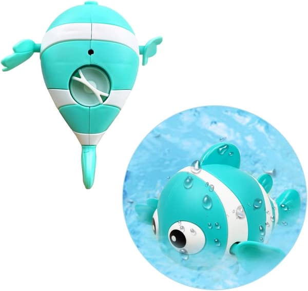 3-pack clownfish badleksaker, uppdragbara simmande flytleksaker för spädbarn och småbarn - perfekt julstrumpfyllning