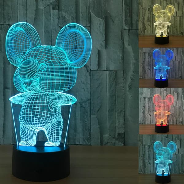3D Koala Nattlampa Djurlampa Touch Switch Bord Skrivbord Opt