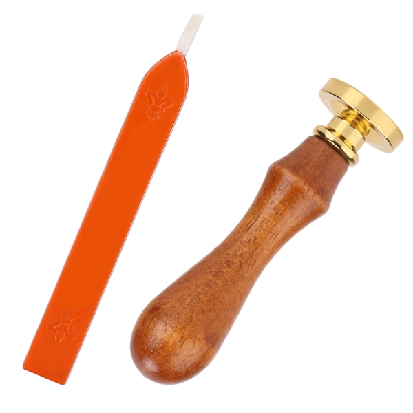 Voksforseglingsstempelsett, klart mønster, enkelhet, DIY, klassisk forseglingsett for konvolutter, invitasjoner, bryllupsdekorasjon, oransje stort tre