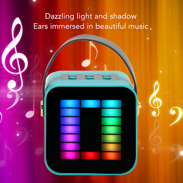 Mini Karaoke Maskine Sæt RGB Pickup Lys Digital Behandlings Chip Håndholdt Bærbar Bluetooth Højttaler med Mikrofon Green