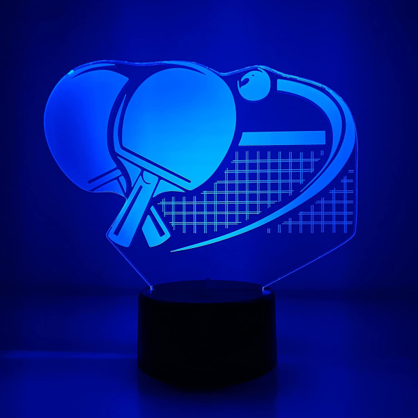 Creative 3D Ping Pong Paddle Night Light USB driven fjärrkontroll