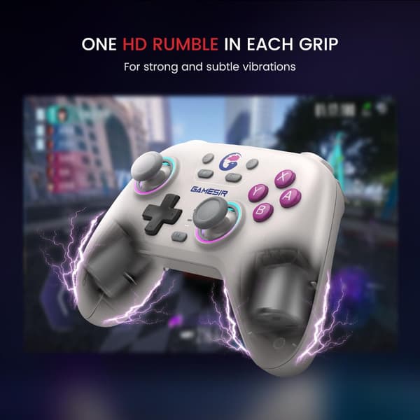 Nova trådløs Switch Pro-controller til Switch/Lite/OLED, Switch-controllere med Hall-sticks, RGB-LED, 1200 mAh genopladelig, Turbo, programmerbar, Moti Nova(White)