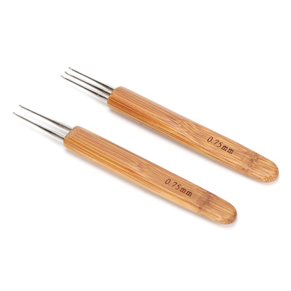 Dreadlocks virka kit 3 krok 2 krok bambu skaft rostfritt stål nål fläta hårverktyg