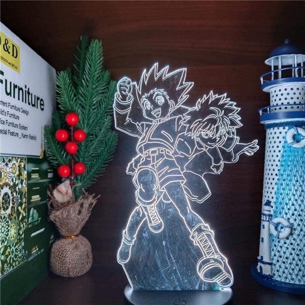 3D Illusion Lamp Anime Hunter X Hunter Gon och Killua 3D Led