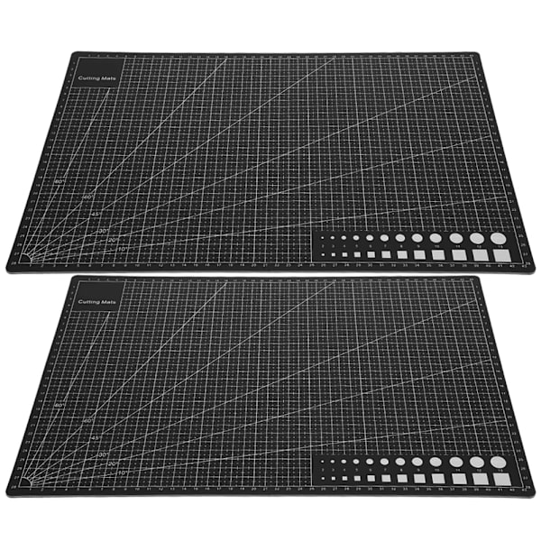 2 st Skärmatta A3 Svart Modell Skärplatta Pappers Gummitryck Gravyr Skala Bräde