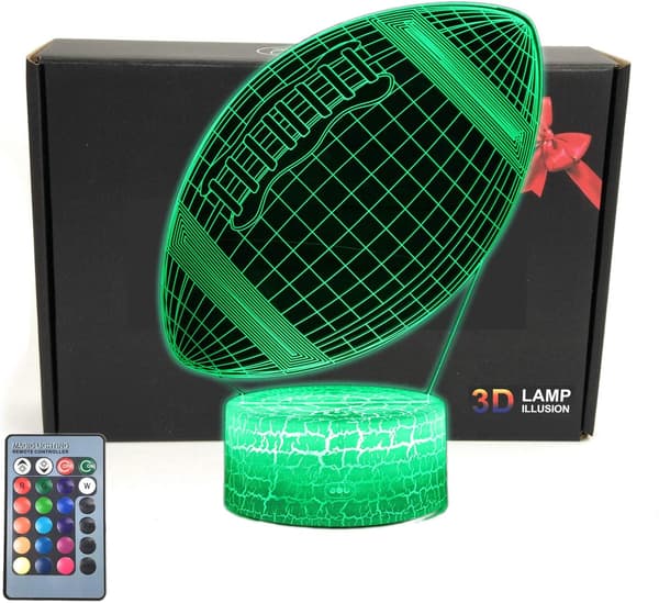 Fotball 3D Illusjon LED Nattbordslampe Dekor Nattlys