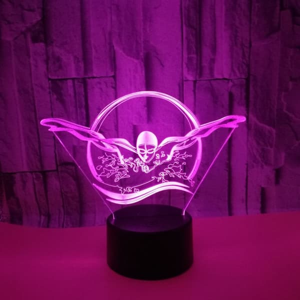 Svømme Natlampe, 3D Illusion LED Lampe, 7 Farver Dæmpbar