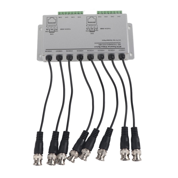 8CH HD BNC-hane till UTP-kabel transceiveradapter CCTV passiv video balun för kamerasystem