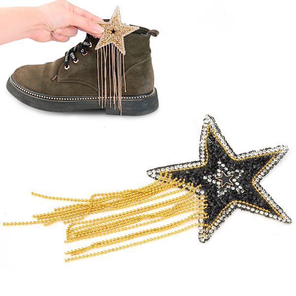 Plast DIY självhäftande stjärnmönster kläder strass tofsar lappar kläder väskor applikationer #3