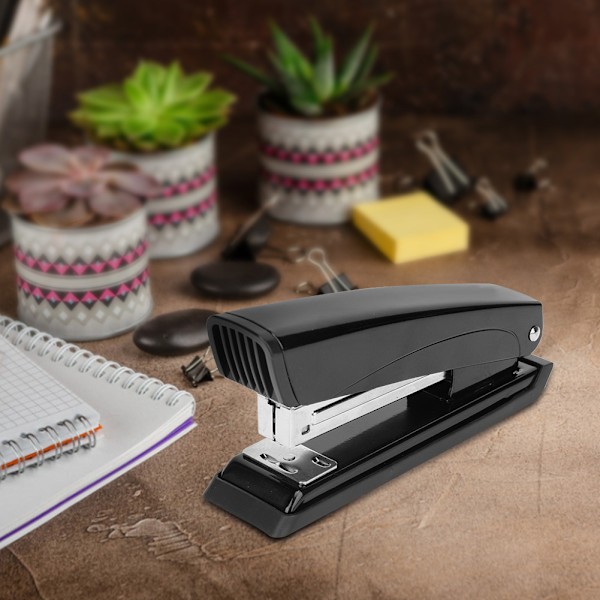 20 ark Stapler Metall Bok Papir Heftemaskin Kontorrekvisita for 26/6 24/6 Spiker (Svart)