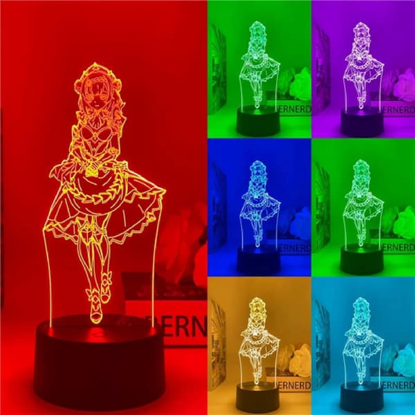 Genshin Impact Noelle LED 3D Lampe Lllusionslys Bordlampe J