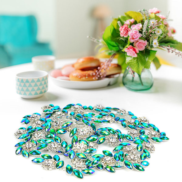 DIY sytillbehör Marquise strass trimningsband klokedja kläder applikationer (grön)