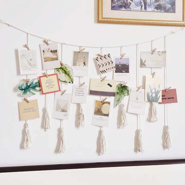 Väggmonterad fotodisplay, kollagebildram för Boho
