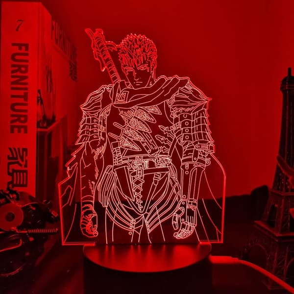 HSYPS-Anime LED-lys Berserk Guts Figur for soveromsdekorasjon