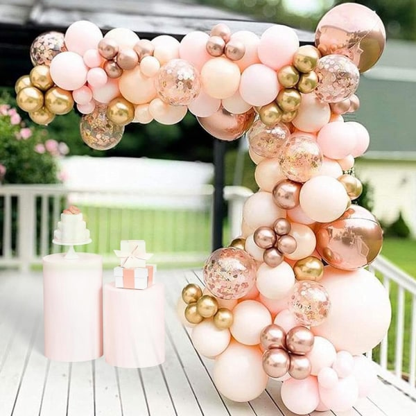 134stk Macaron Orange Ballon Garland Arch Kit Metallic Chrome Ballons med 4D Globos og Rose Gold Konfetti Latex Ballon Bryllup Fødselsdagsfest Dekoration