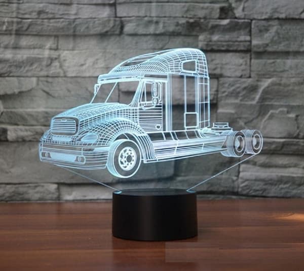 3D Lastbil Traktor Bil lampe Natlys Touch Bord Optisk