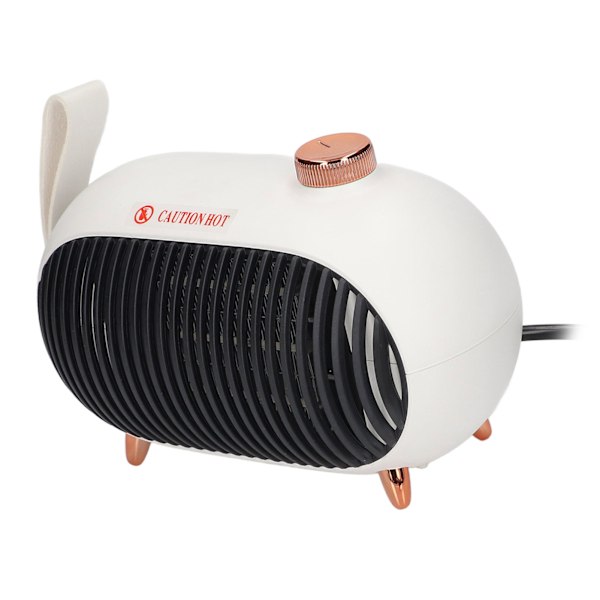 Liten romvarmer 900W PTC Keramisk Rask Oppvarming 3 Nivå Justering Mute Overopphetingsbeskyttelse Skrivebordsvarmer Hvit 110‑