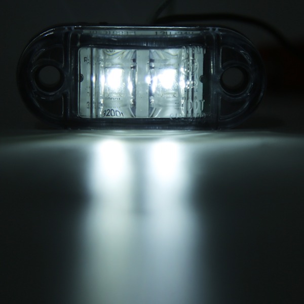 10 stk 2LED Sidelys Blinklys 10-30V Vanntett for Baklys Lastebil Hvit