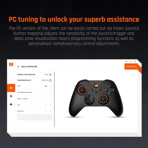 PC-controllere, BIGBIG WON Gale trådløse controllere, bevægelsessigte, Hall-aftrækker, 4 brugerdefinerede knapper, PC-app-spilcontrollere til Switch/PC/iOS/Android Black