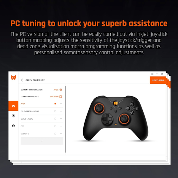 Trådløs controller, BIGBIG WON Gale PC-controller, bevægelsessigte, Hall-aftrækker, 4 brugerdefinerede knapper, PC-app-spilcontrollere til Switch/PC/iOS/Android Black 1