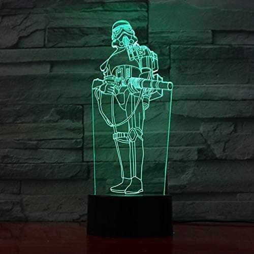3D Optisk Illusionslampe LED Natlys, 16 Farver Gradvis C